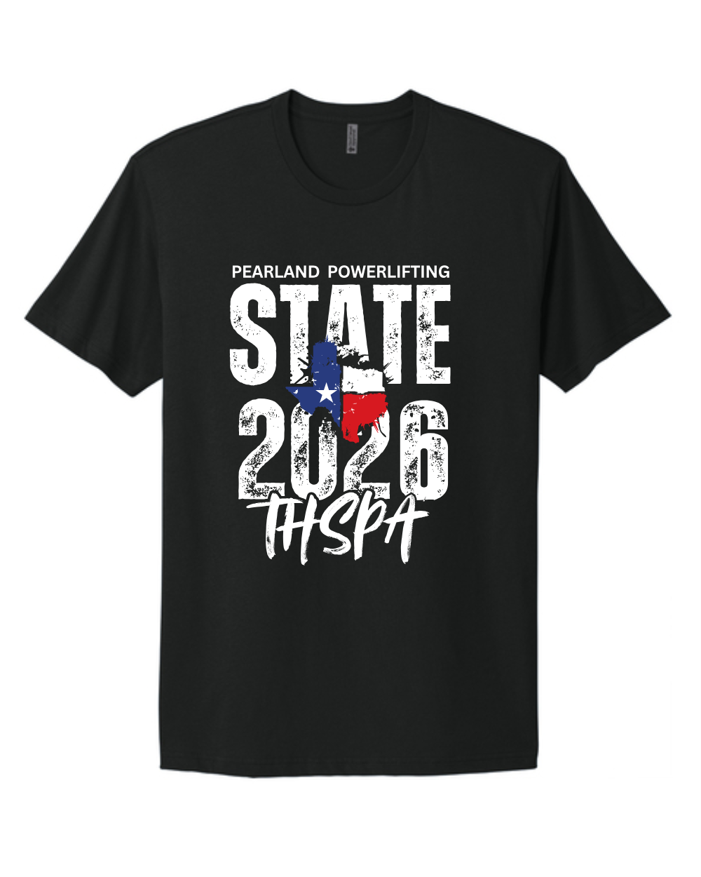 Pearland Powerlifting- Boys State Cotton Powerlifting tee- Black