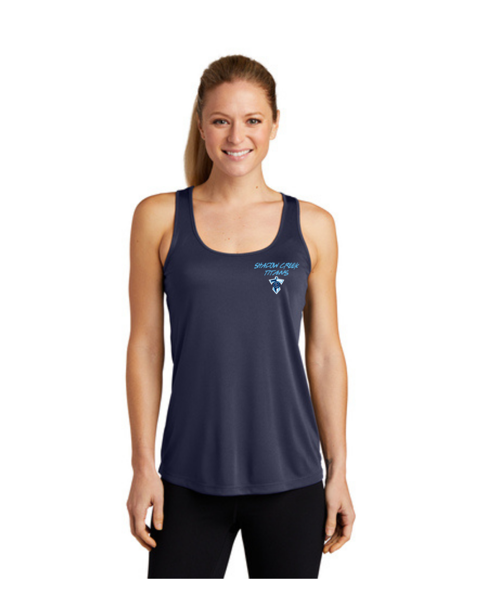 Shadow Creek Titans-They Not Like Us- Ladies Racerback Tanktop-Navy