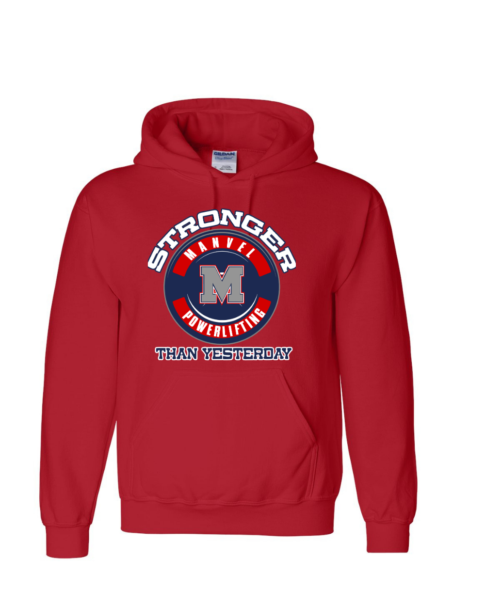 Manvel Powerlifting- Stronger than Yesterday Cotton blend Hoodie