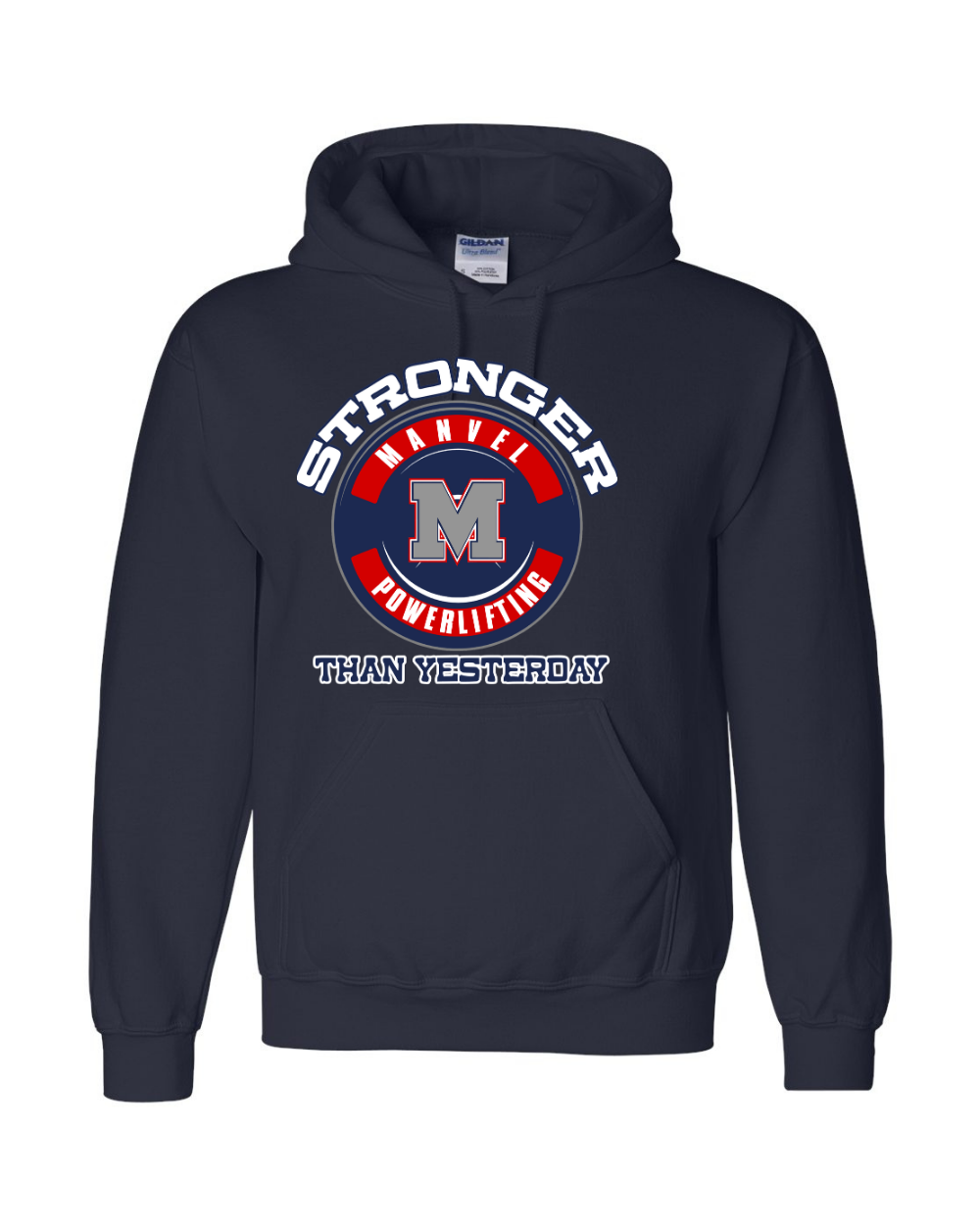 Manvel Powerlifting- Stronger than Yesterday Cotton blend Hoodie