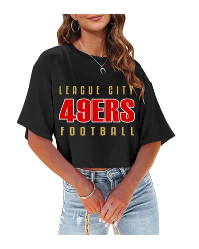 League City 49ers Football & Cheer-League City 49ers Football Ladies Crop Top