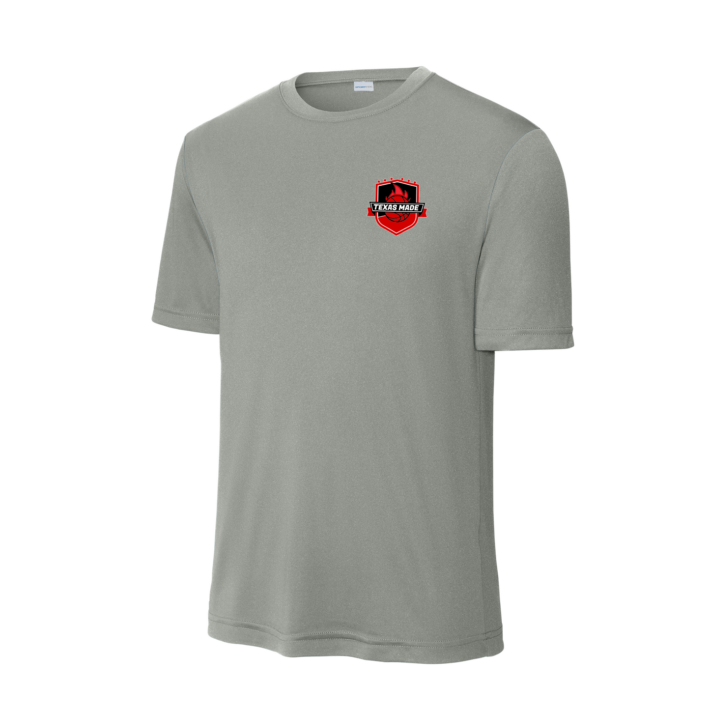 Texas Made - Small Logo- Grey Performance Tee