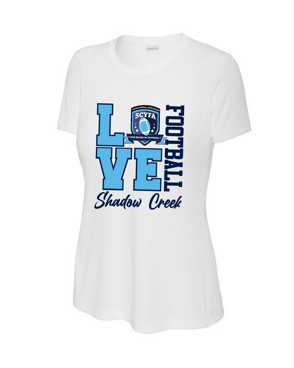 Shadow Creek Titans- Love Football Ladies Short Sleeve Performance Tee