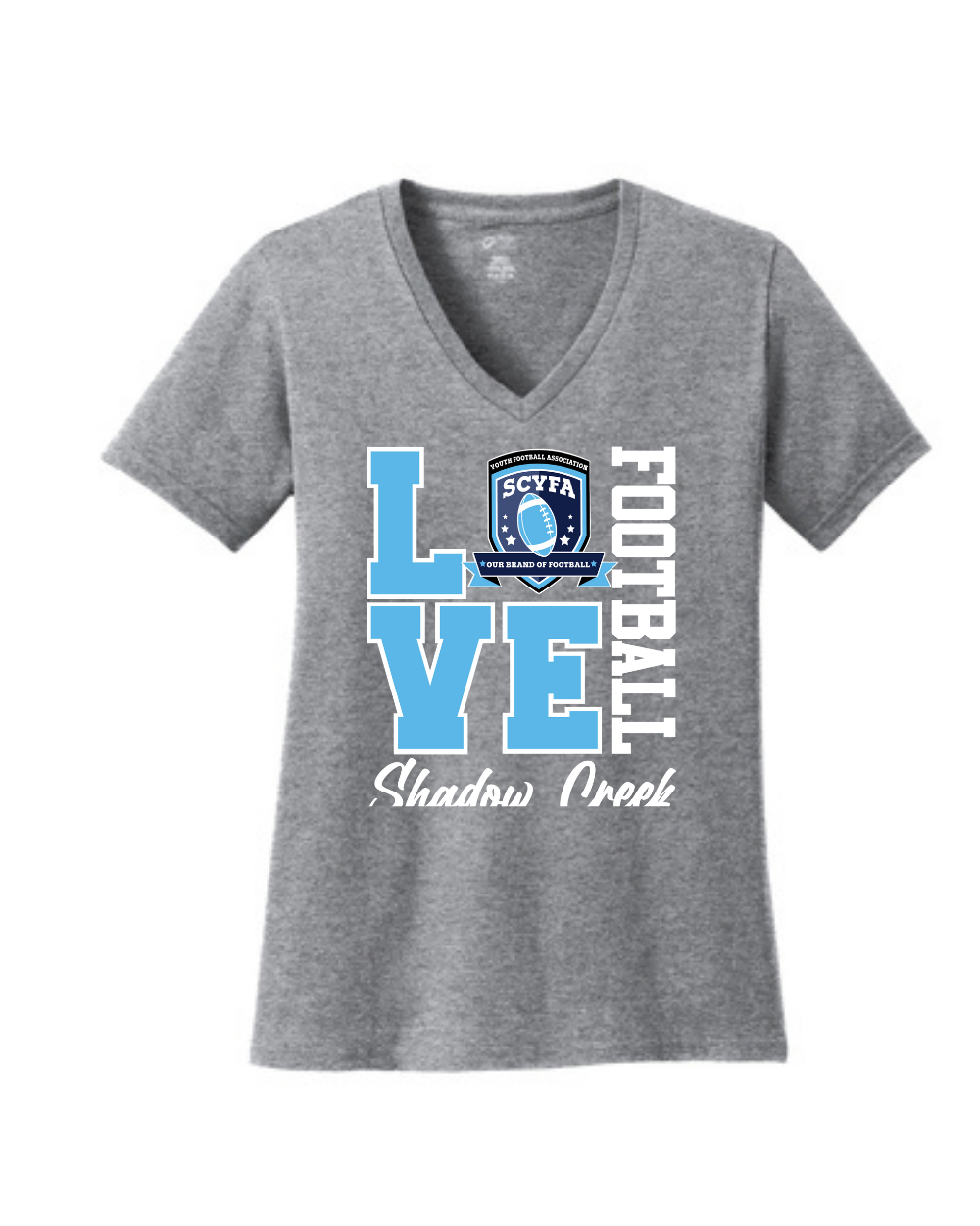 Shadow Creek Titans- Love Football Ladies Vneck Cotton Tee