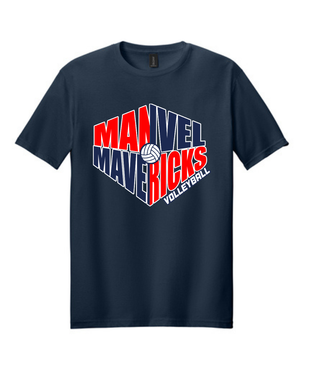 Manvel Volleyball- Manvel Mavericks Volleyball Cotton Tee