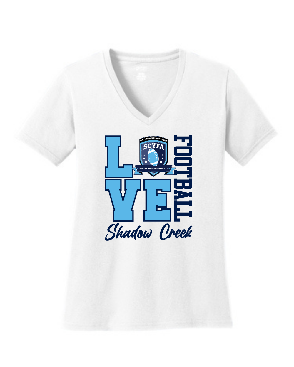Shadow Creek Titans- Love Football Ladies Vneck Cotton Tee
