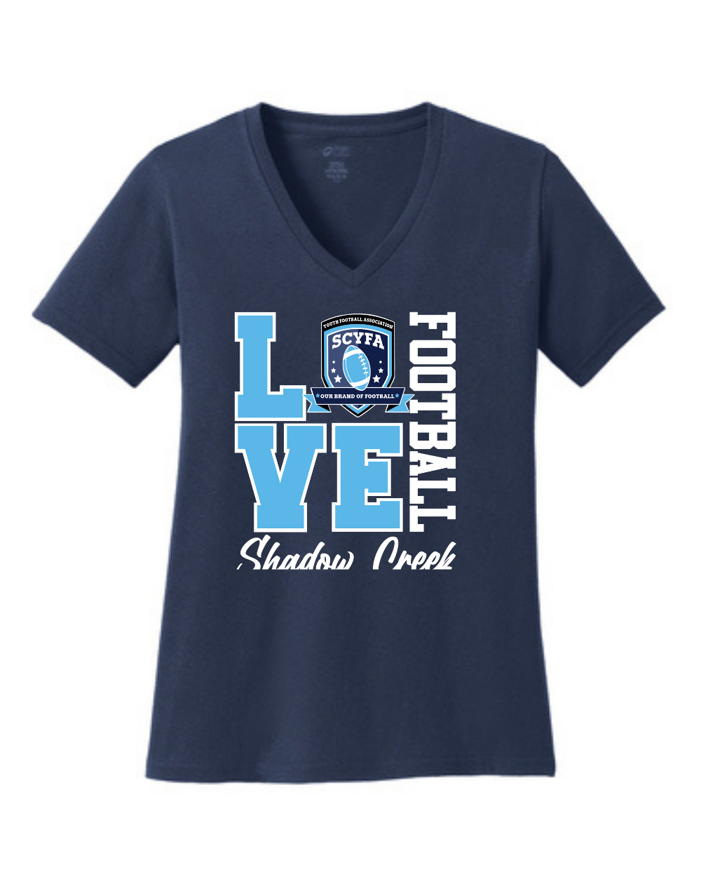 Shadow Creek Titans- Love Football Ladies Vneck Cotton Tee