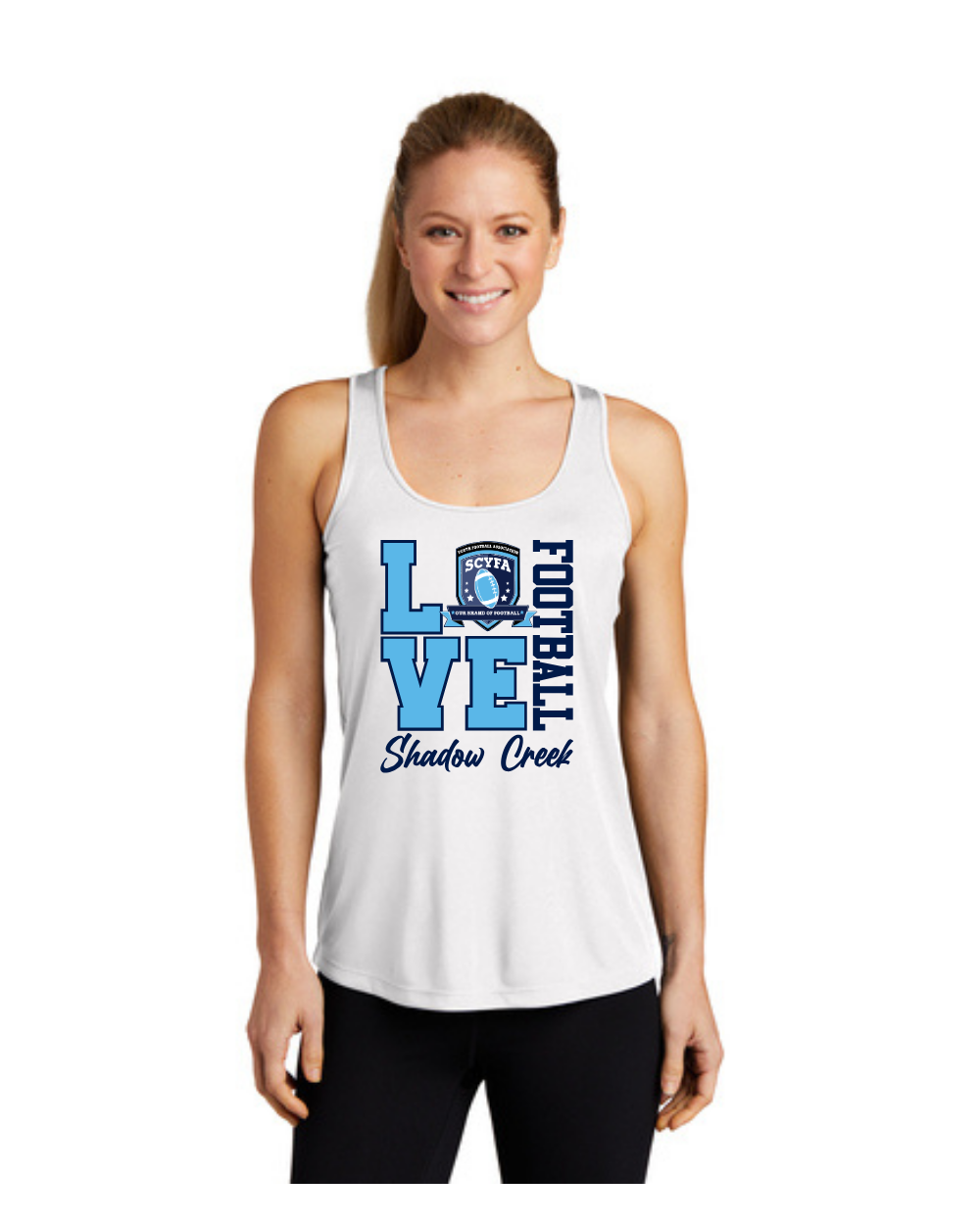 Shadow Creek Titans-Love Football- Ladies Racerback Tanktop