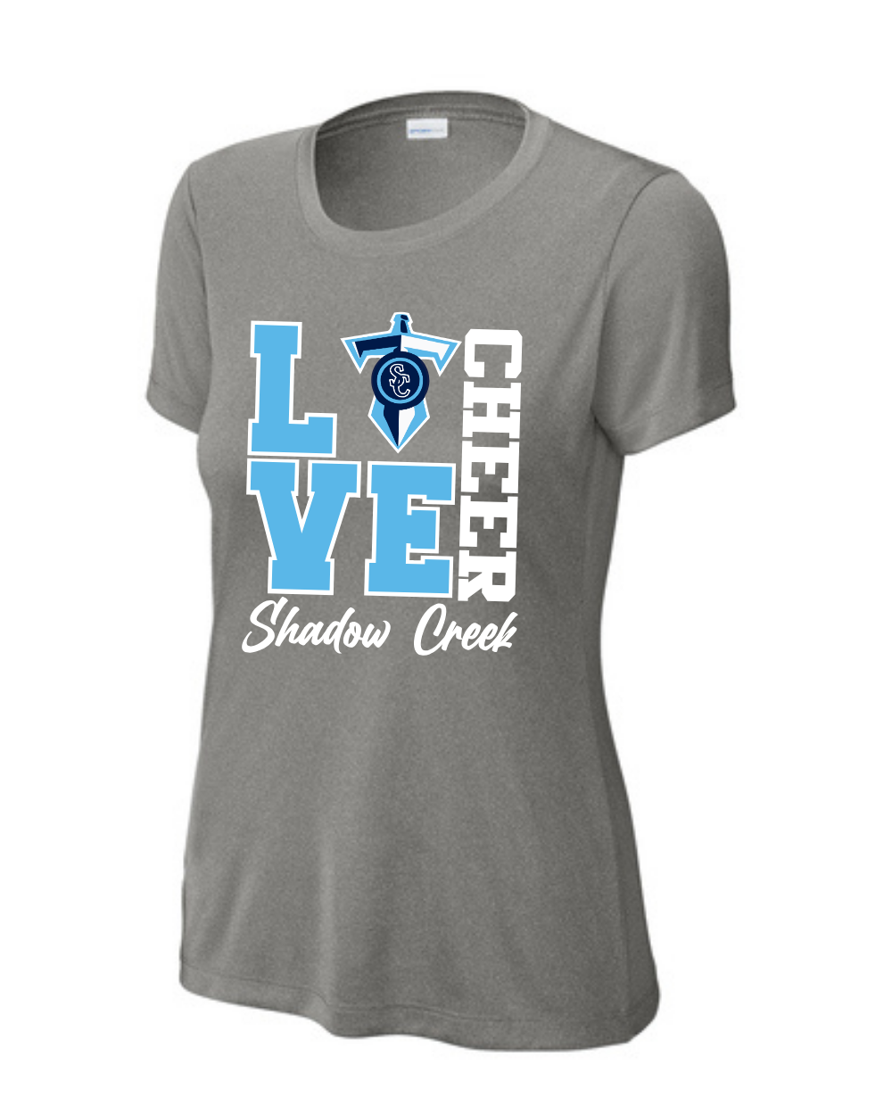 Shadow Creek Titans- LOVE CHEER Ladies Short Sleeve Performance Tee