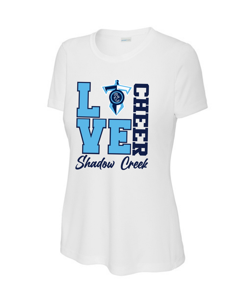 Shadow Creek Titans- LOVE CHEER Ladies Short Sleeve Performance Tee