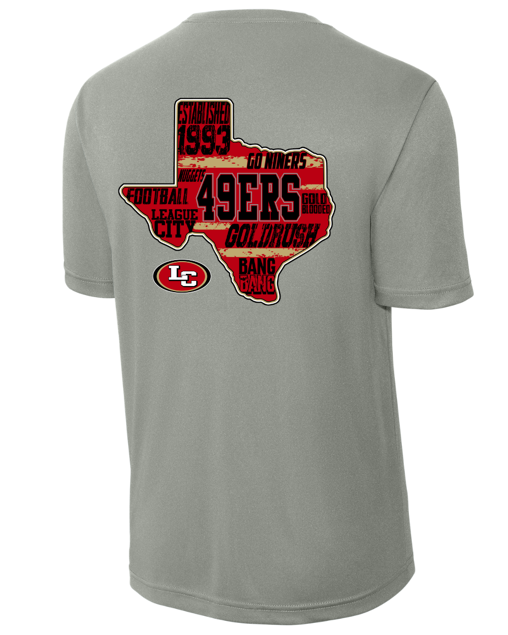 League City 49ers-49Ers- Performance Tee- Grey