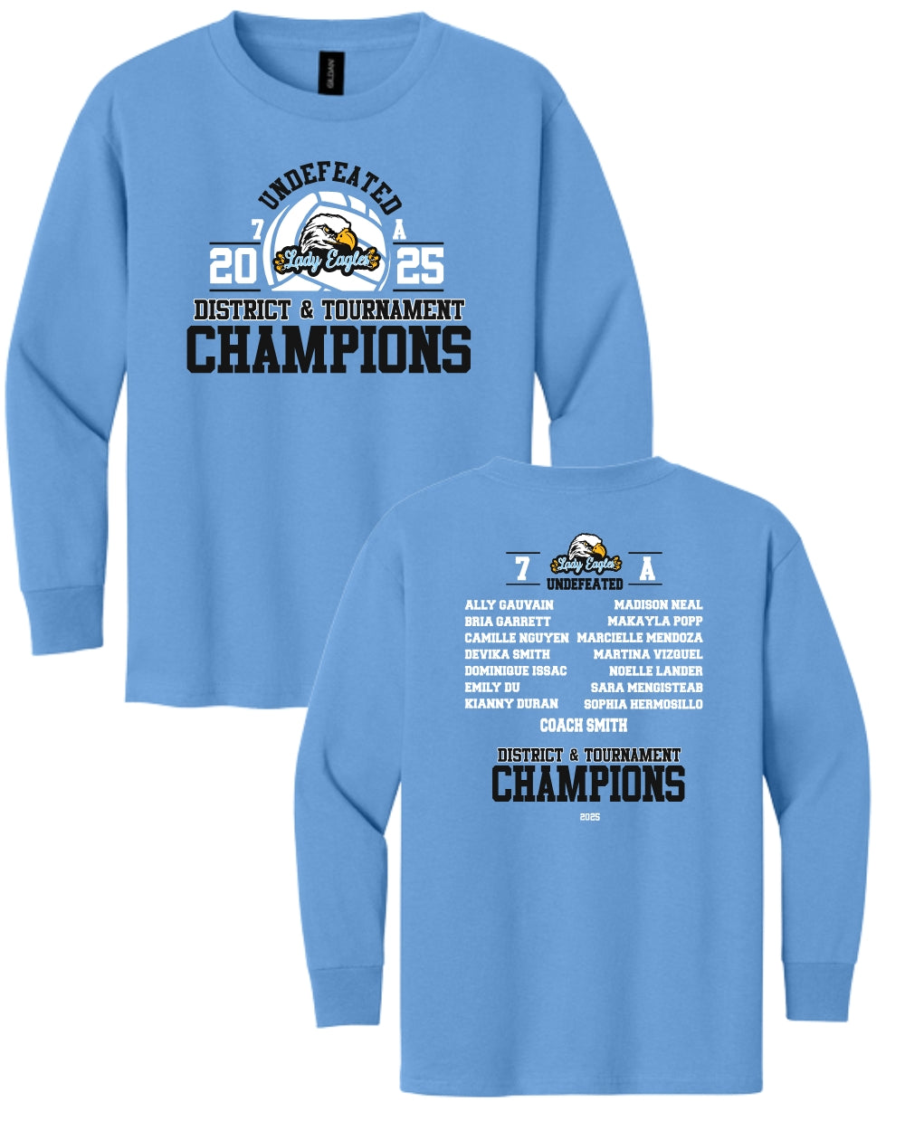 McNair Volleyball - 7A Undefeated District & Tournament Champions Cotton Long Sleeve