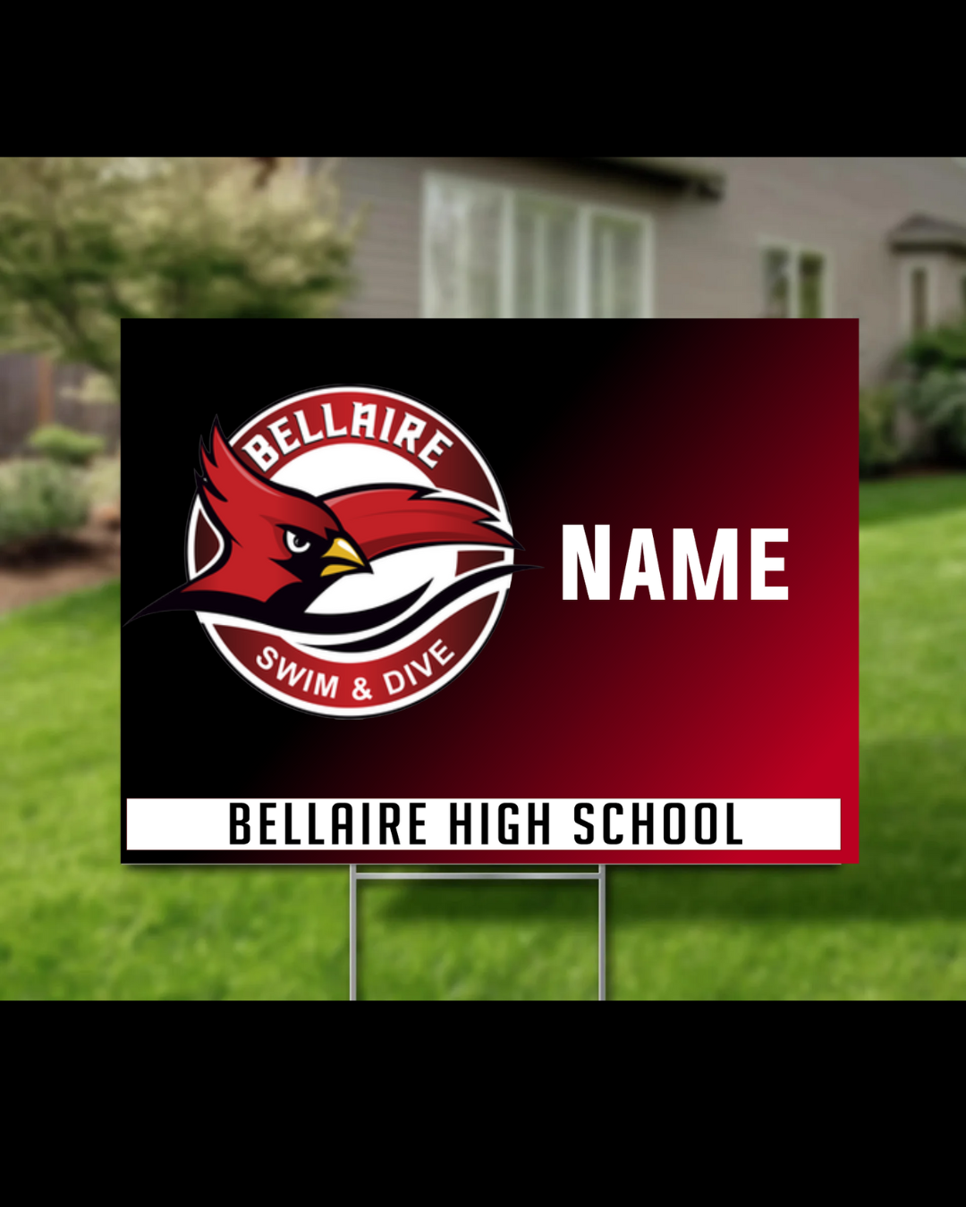 Bellaire HS - Swim and Dive Yard Sign