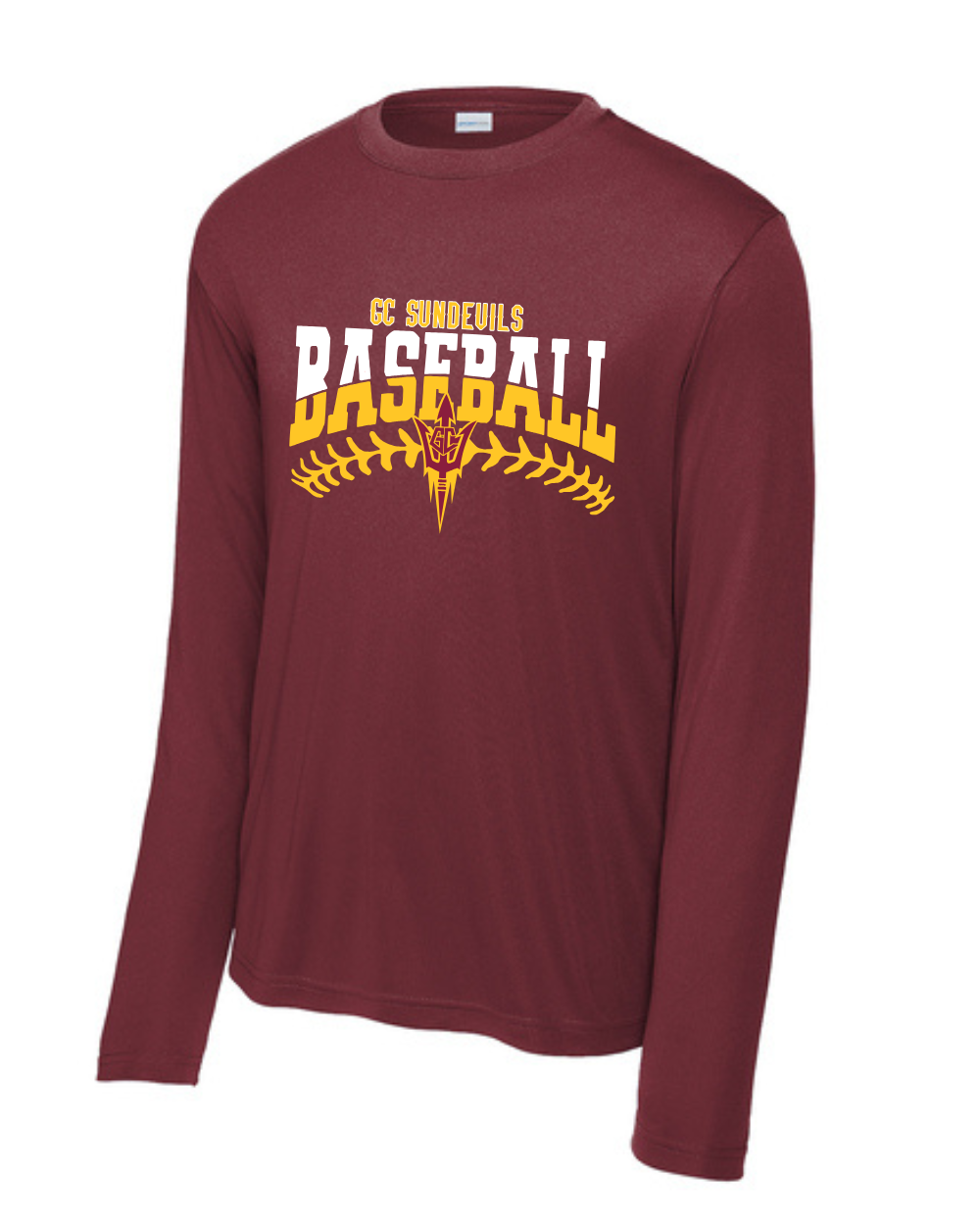 GC Sun Devils Baseball- GC Baseball Stitches Long Sleeve Performance Tee