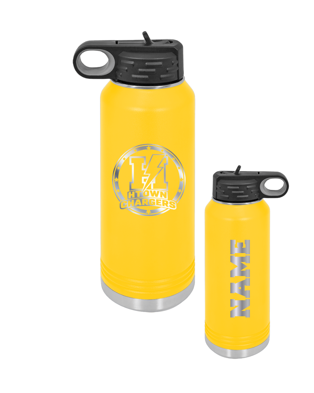 HTown Chargers Football & Cheer- Laser Engraved 32 oz Water Bottle