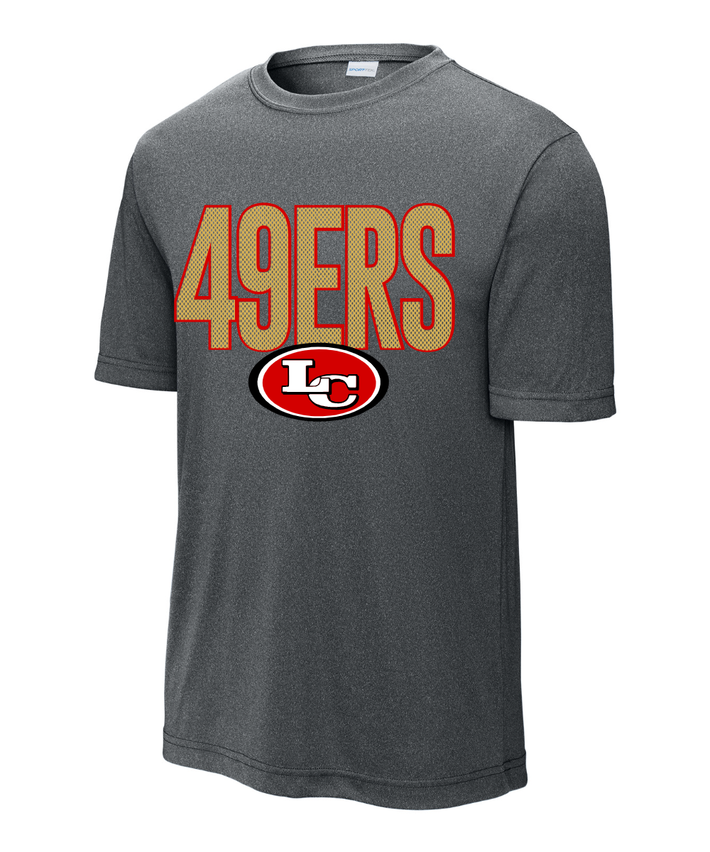 League City 49ers Football & Cheer- Mesh 49ERS Performance Tee - Iron Grey Heather