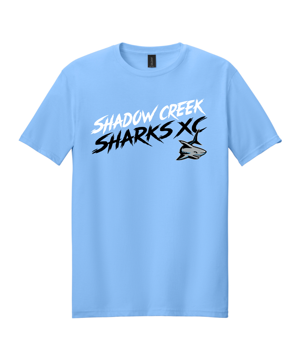 Shadow Creek Cross Country Track & Field - Shadow Creek Sharks XC Cotton Tee - Carolina Blue