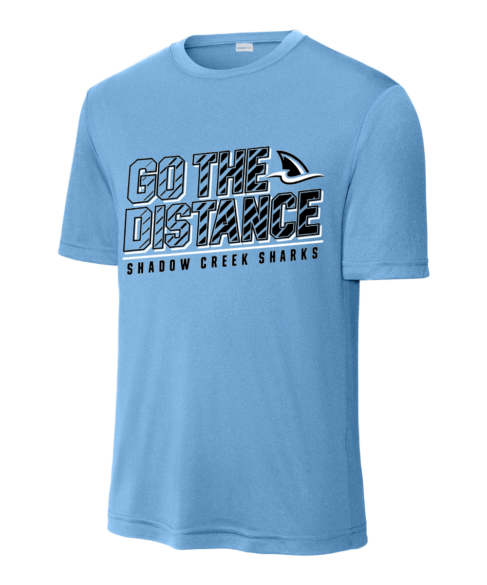 Shadow Creek Cross Country Track & Field - Go The Distance Performance Tee - Carolina Blue