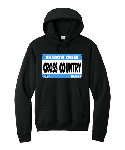 Shadow Creek Cross Country Track & Field - Cross Country BIB Cotton Fleece Hoodie - Black