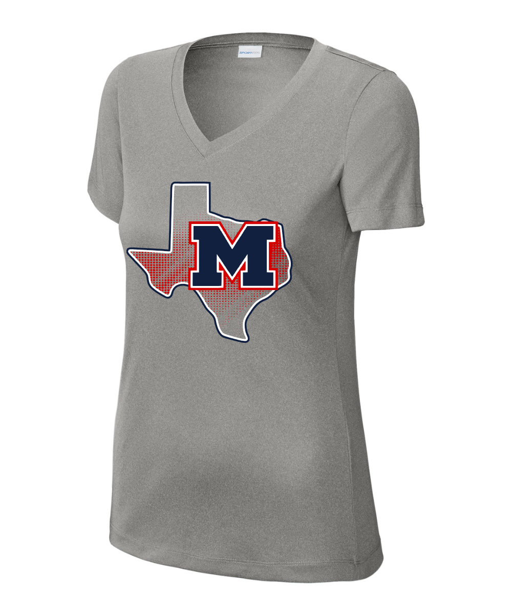 Manvel Football - Manvel TX Ladies Vneck Performance Tee
