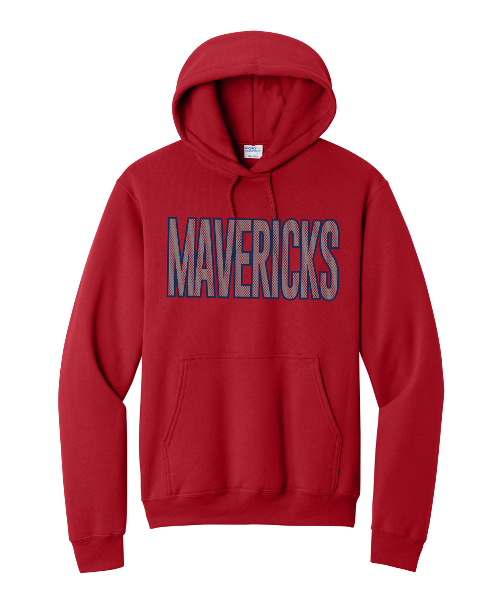 Manvel Football - Mavericks Mesh Cotton Fleece Hoodie