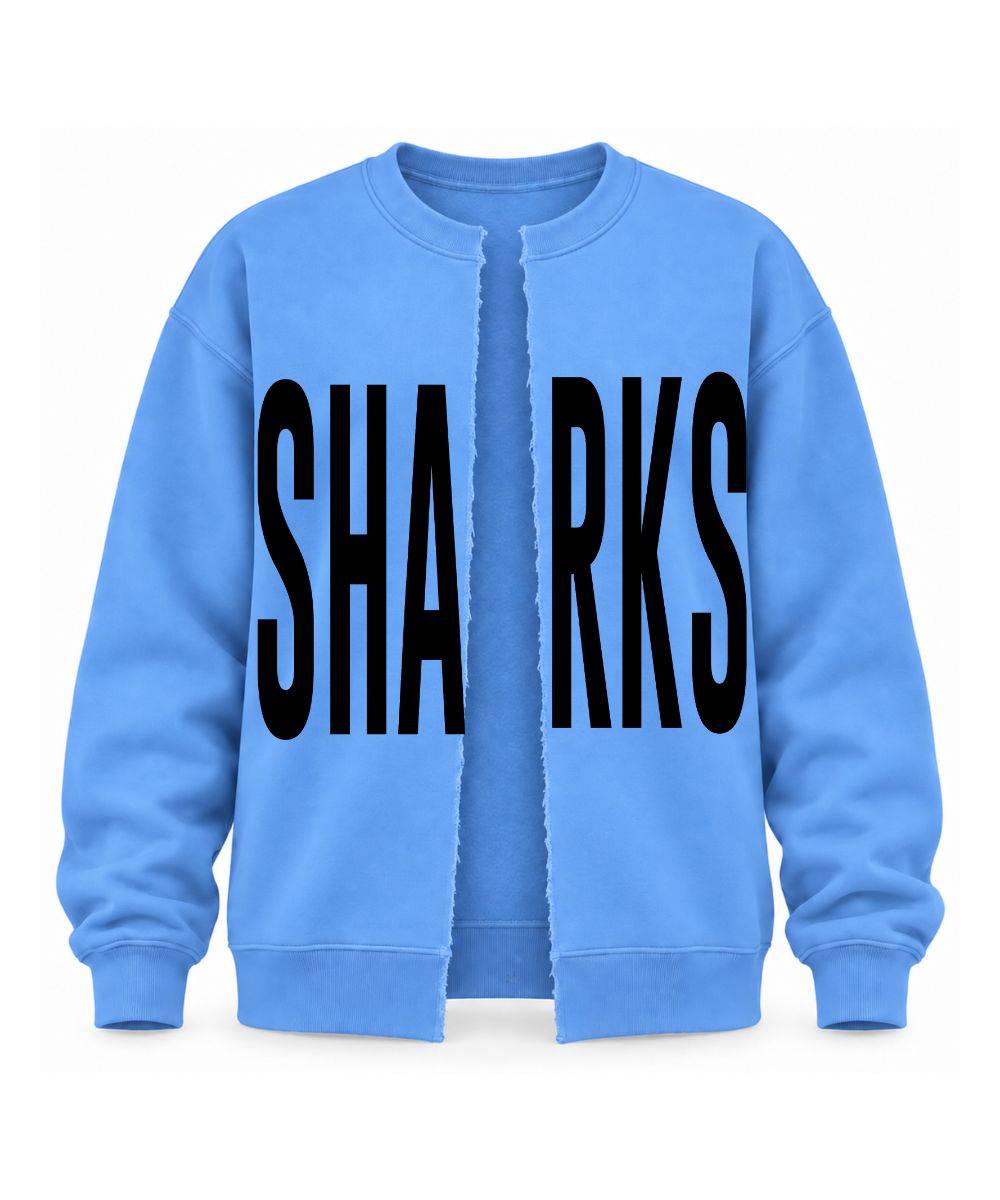 Shadow Creek High School- SHARKS Split Front Cotton Fleece Crewneck