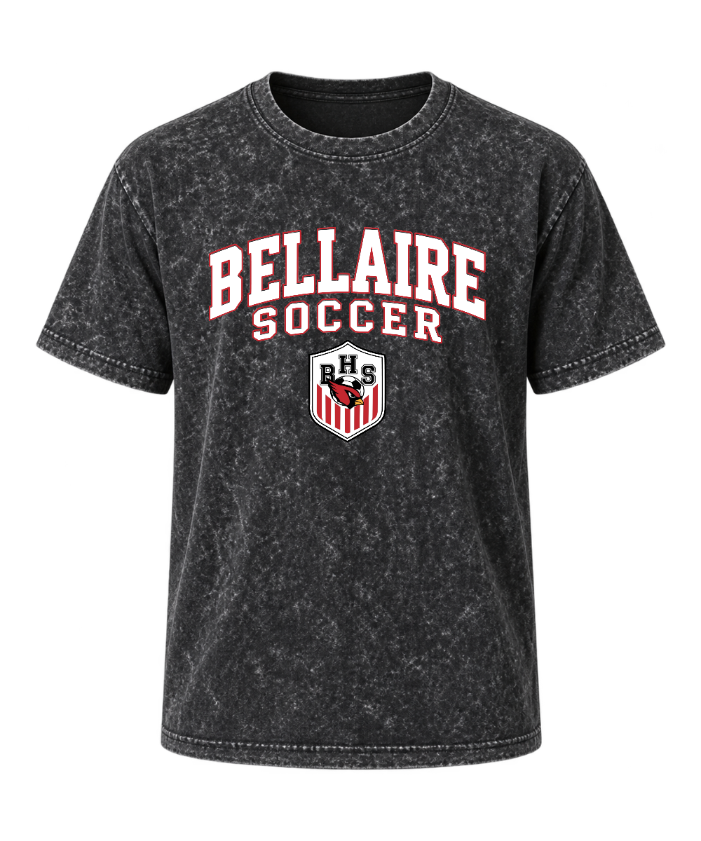 Bellaire Cardinals- BHS Soccer Heavy Weight Mineral Wash Tee