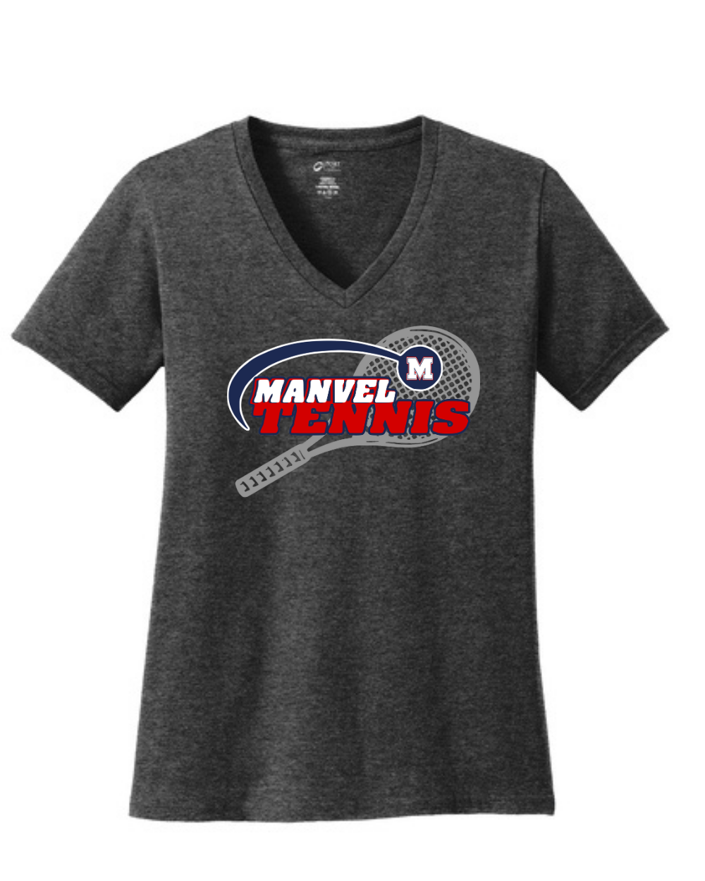 Manvel Tennis- Manvel Tennis Ladies Vneck Cotton Tee