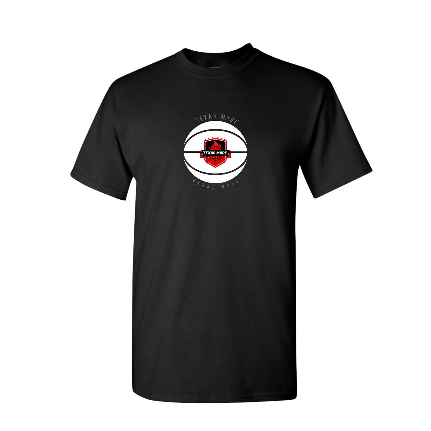 Texas Made -TM Basketball- Black Cotton Tee