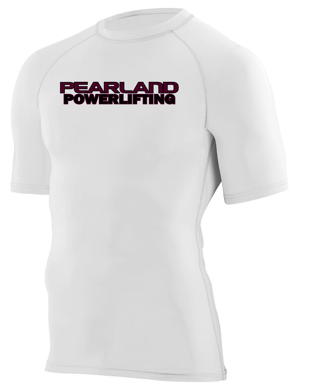 Pearland Powerlifting- Short Sleeve Compression Tee- White