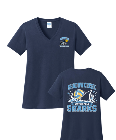 Shadow Creek Aquatics - Water Polo 2026 Ladies Vneck Cotton Tee