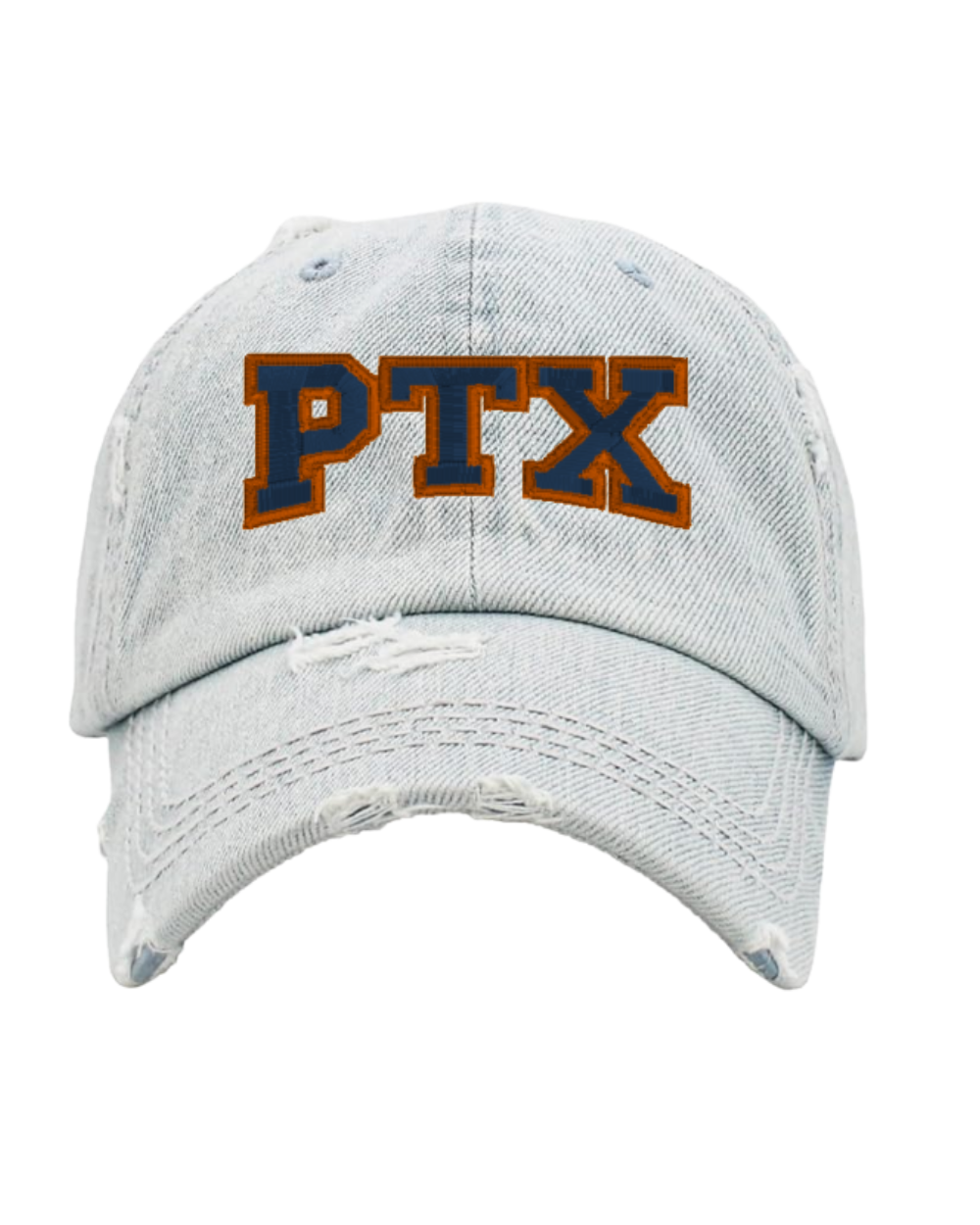 PTX- PTX Embroidered Denim Distressed Dad Hat- PTX