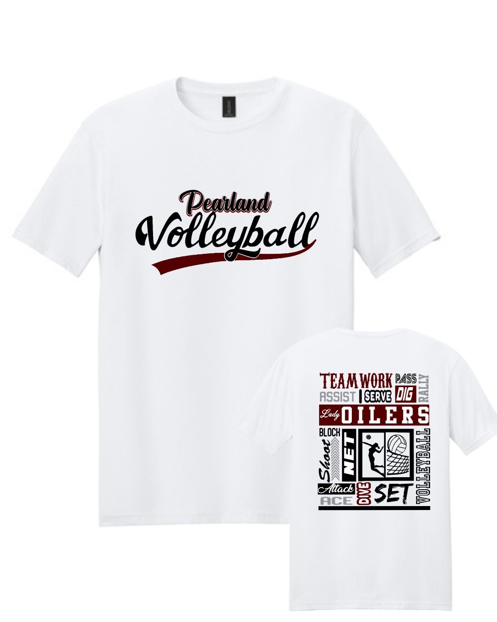 PHS Volleyball-Pearland Volleyball Cotton Tee- White