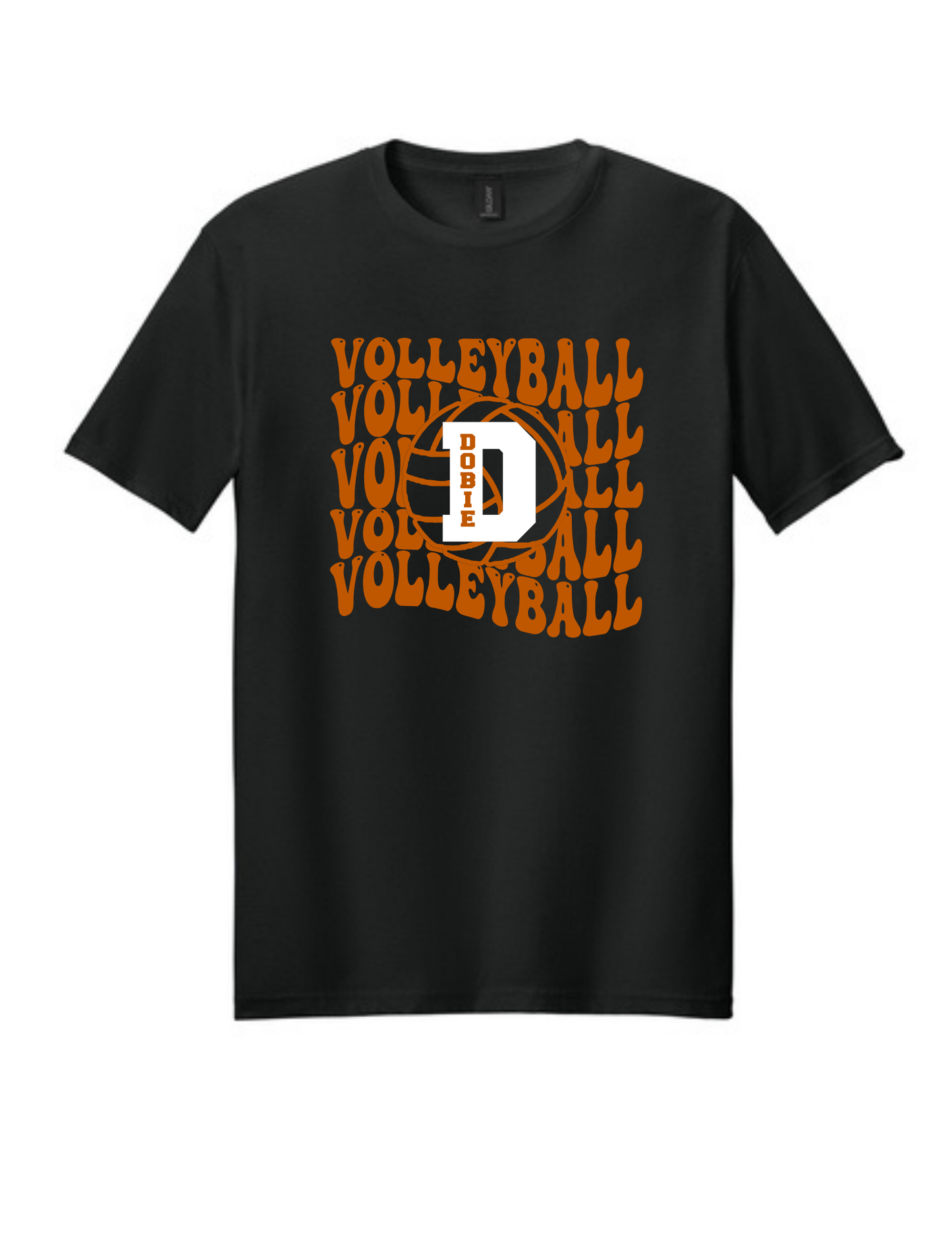 Dobie HS Volleyball - Wavy Volleyball Logo - Dryblend Cotton Tee