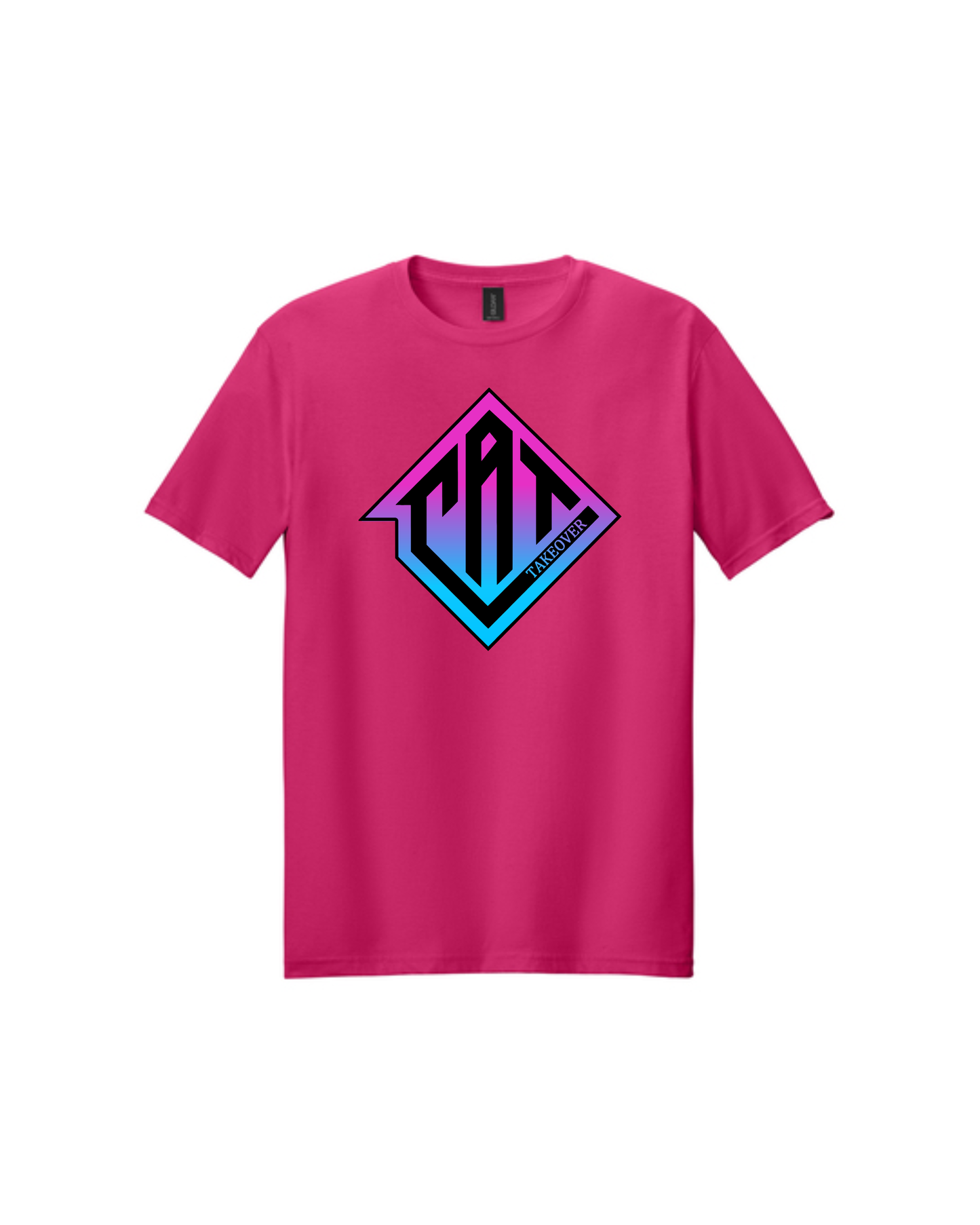 CAT Takeover - Cotton Tee- Blue/ Pink CAT Ombre Logo