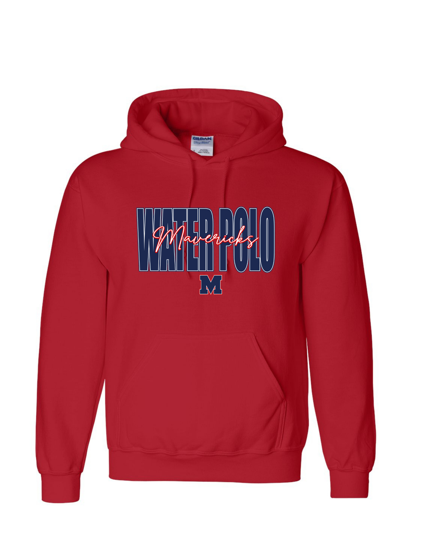 Manvel Water Polo- Water Polo Cursive Mavericks- Cotton blend Hoodie