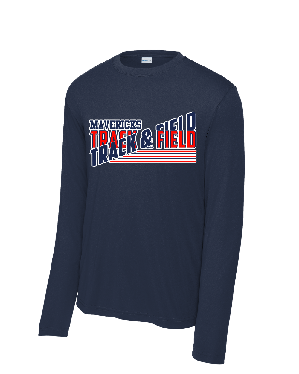 Manvel Track and Field - Mavericks Track and Field Long Sleeve Performance Tee