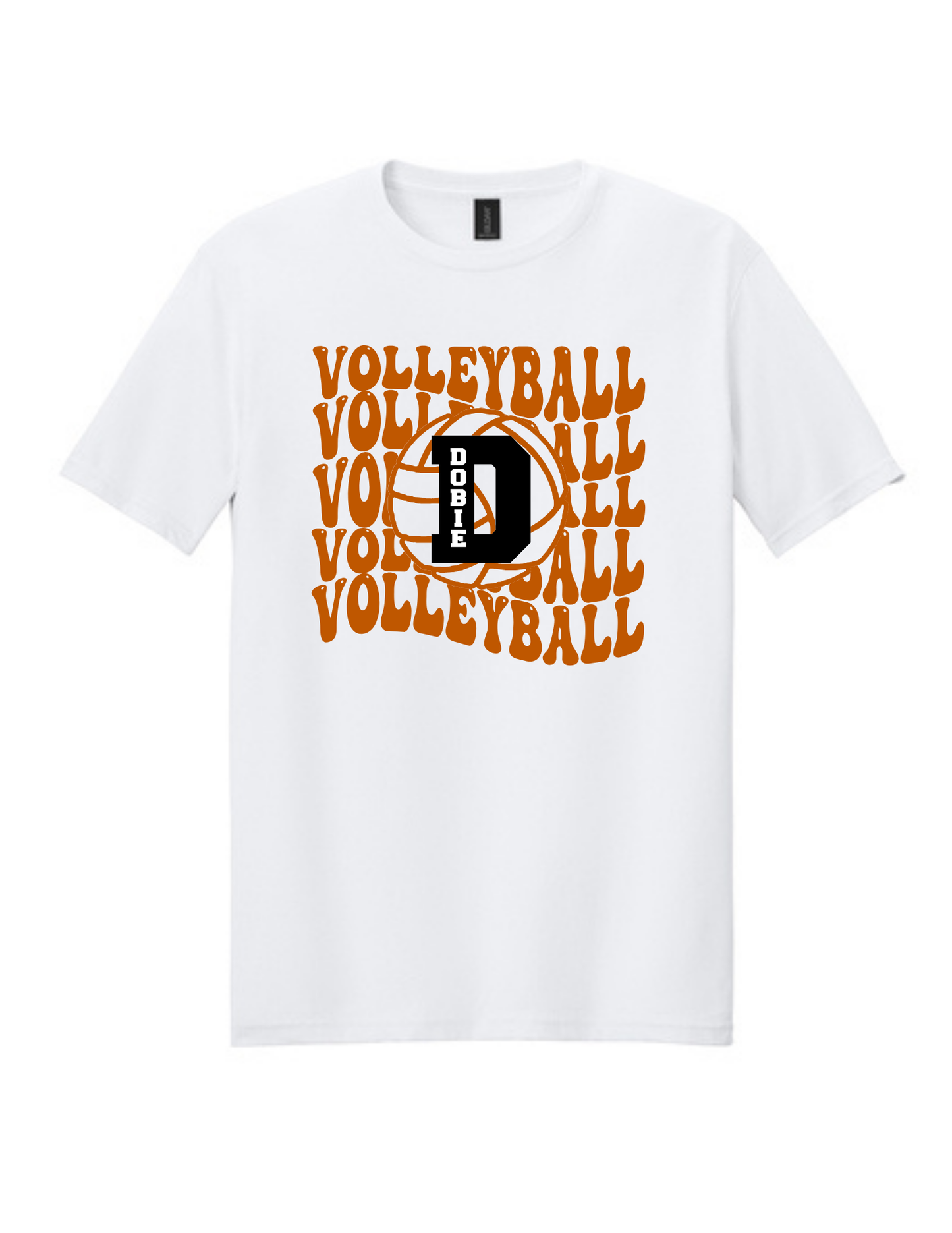 Dobie HS Volleyball - Wavy Volleyball Logo - Dryblend Cotton Tee
