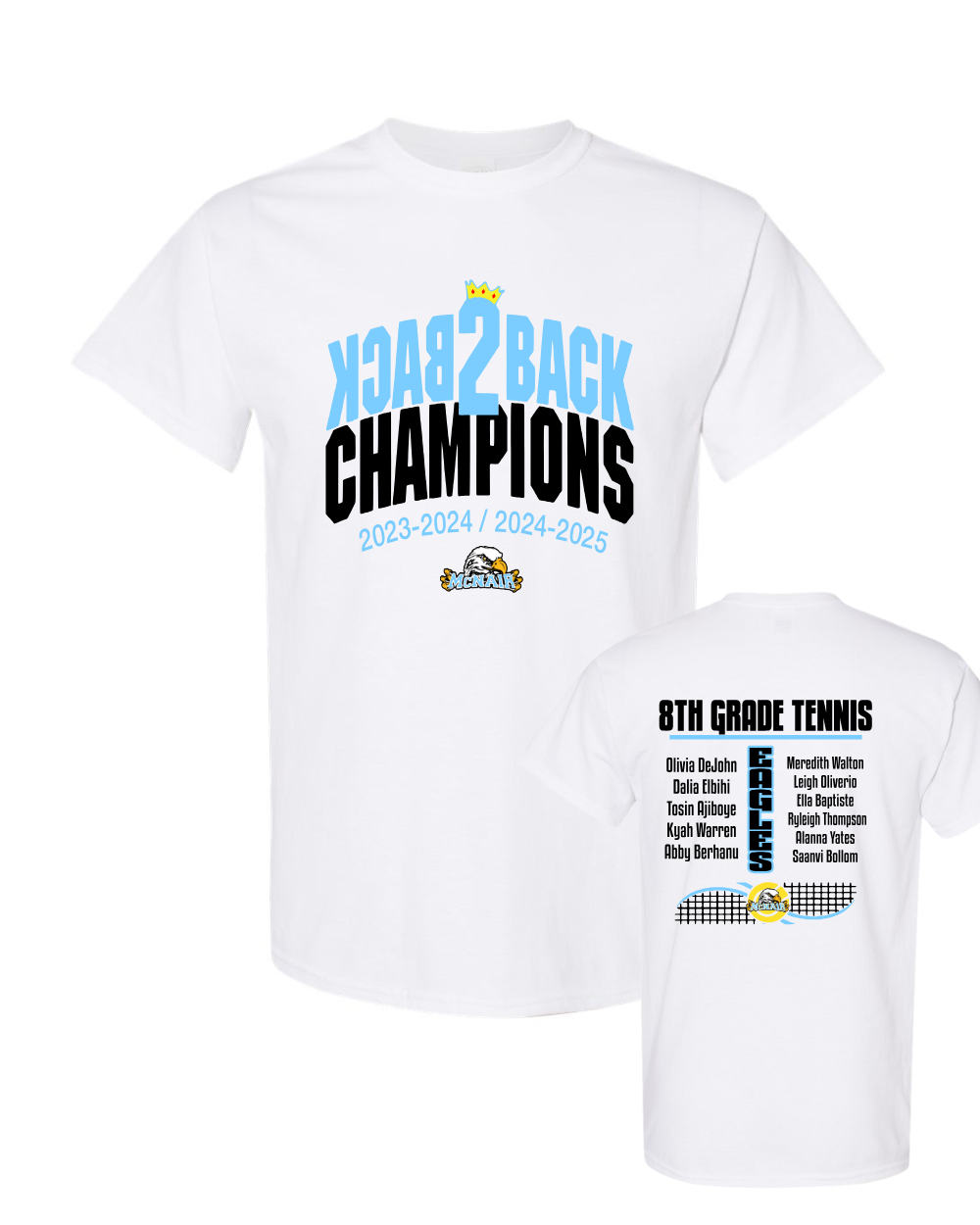 McNair Jr High -Tennis Championship Short Sleeve Tshirt