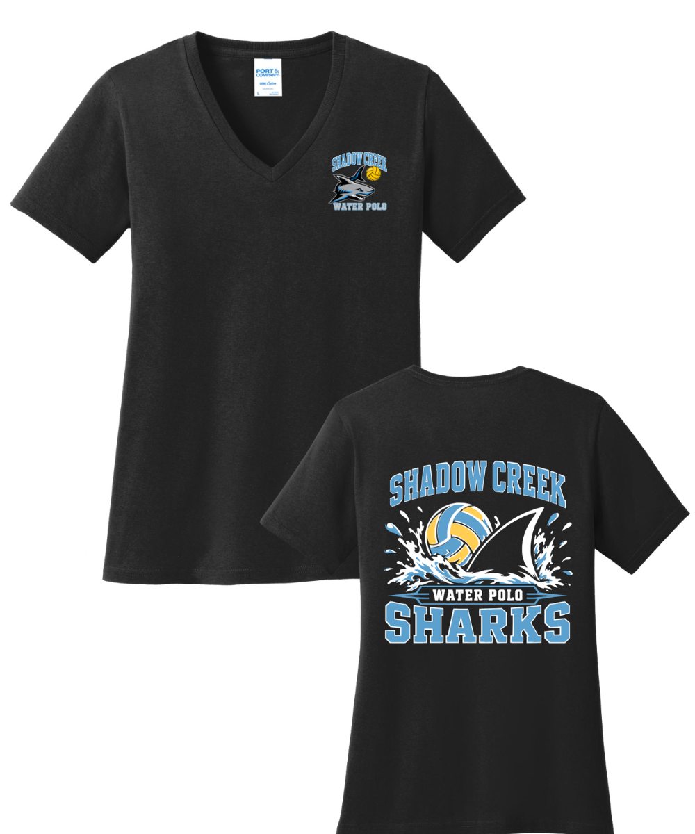 Shadow Creek Aquatics - Water Polo 2026 Ladies Vneck Cotton Tee