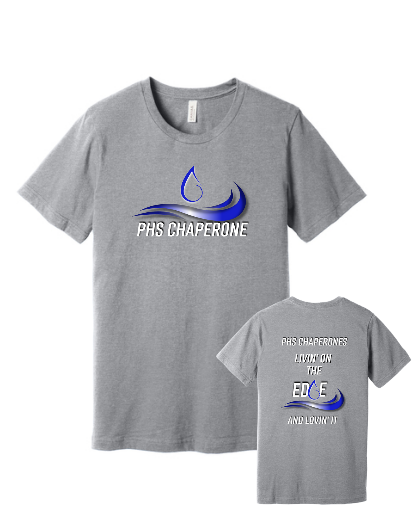 Pearland HS Band Chaperone- PHS Chaperone Logo Cotton T-Shirt- Sport Grey