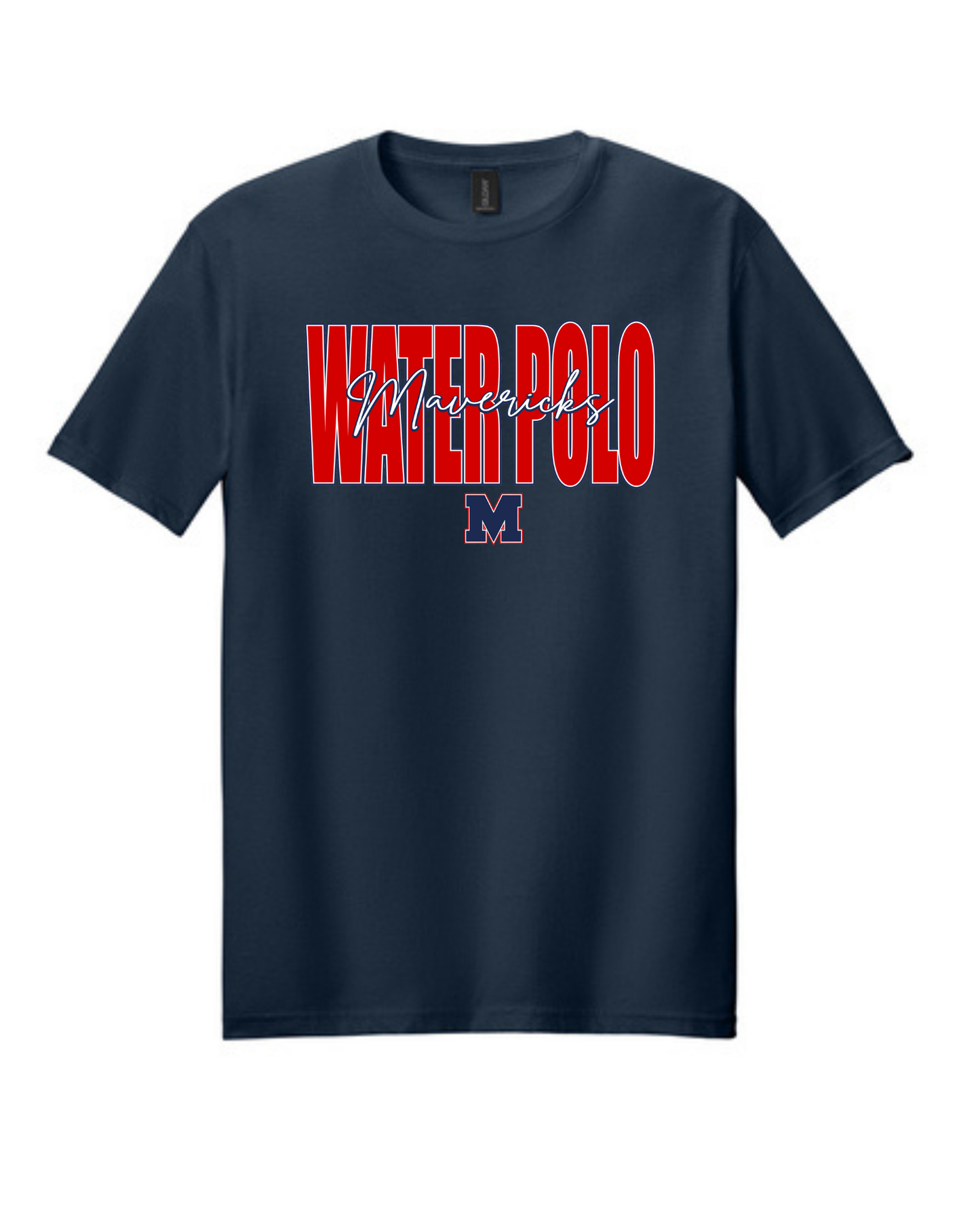Manvel Water Polo- Water polo cursive mavericks- Cotton Tee