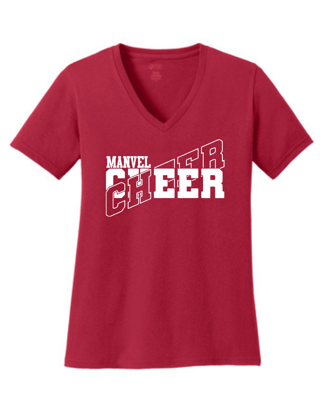 Manvel Cheer - Manvel Cheer Ladies Vneck Cotton Tee