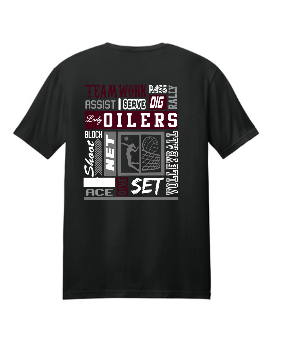 PHS Volleyball-Pearland Volleyball Cotton Tee- Black