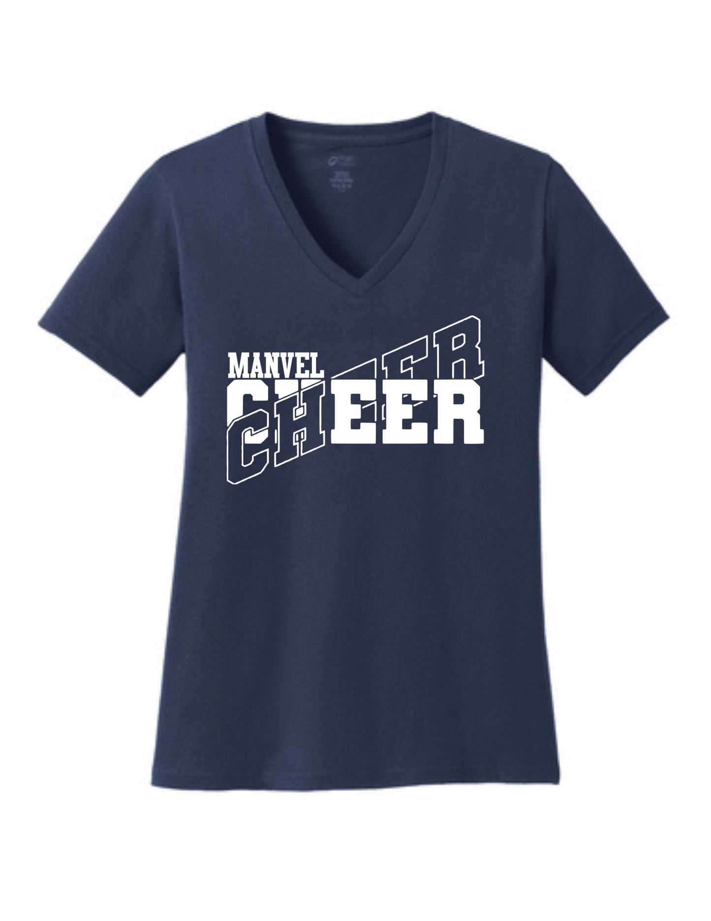 Manvel Cheer - Manvel Cheer Ladies Vneck Cotton Tee