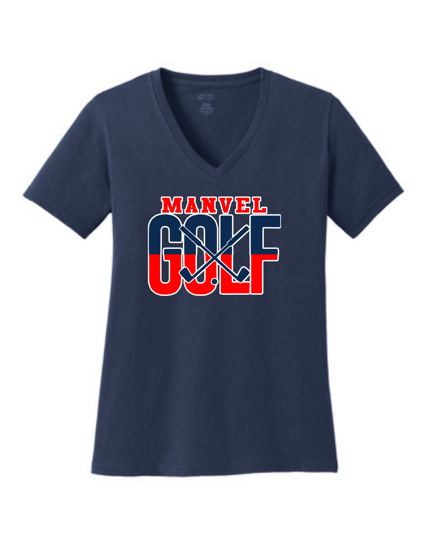 Manvel Golf - Manvel Golf Ladies Vneck Cotton Tee