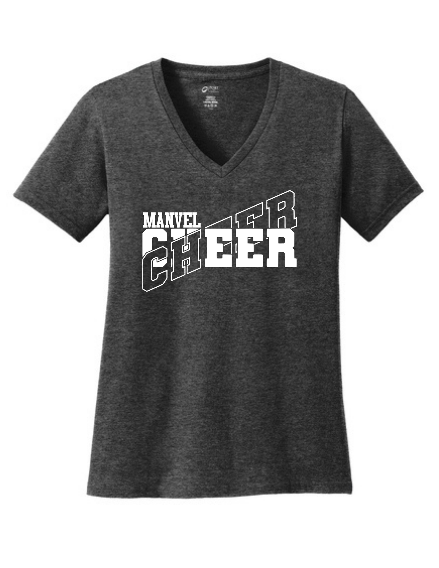 Manvel Cheer - Manvel Cheer Ladies Vneck Cotton Tee