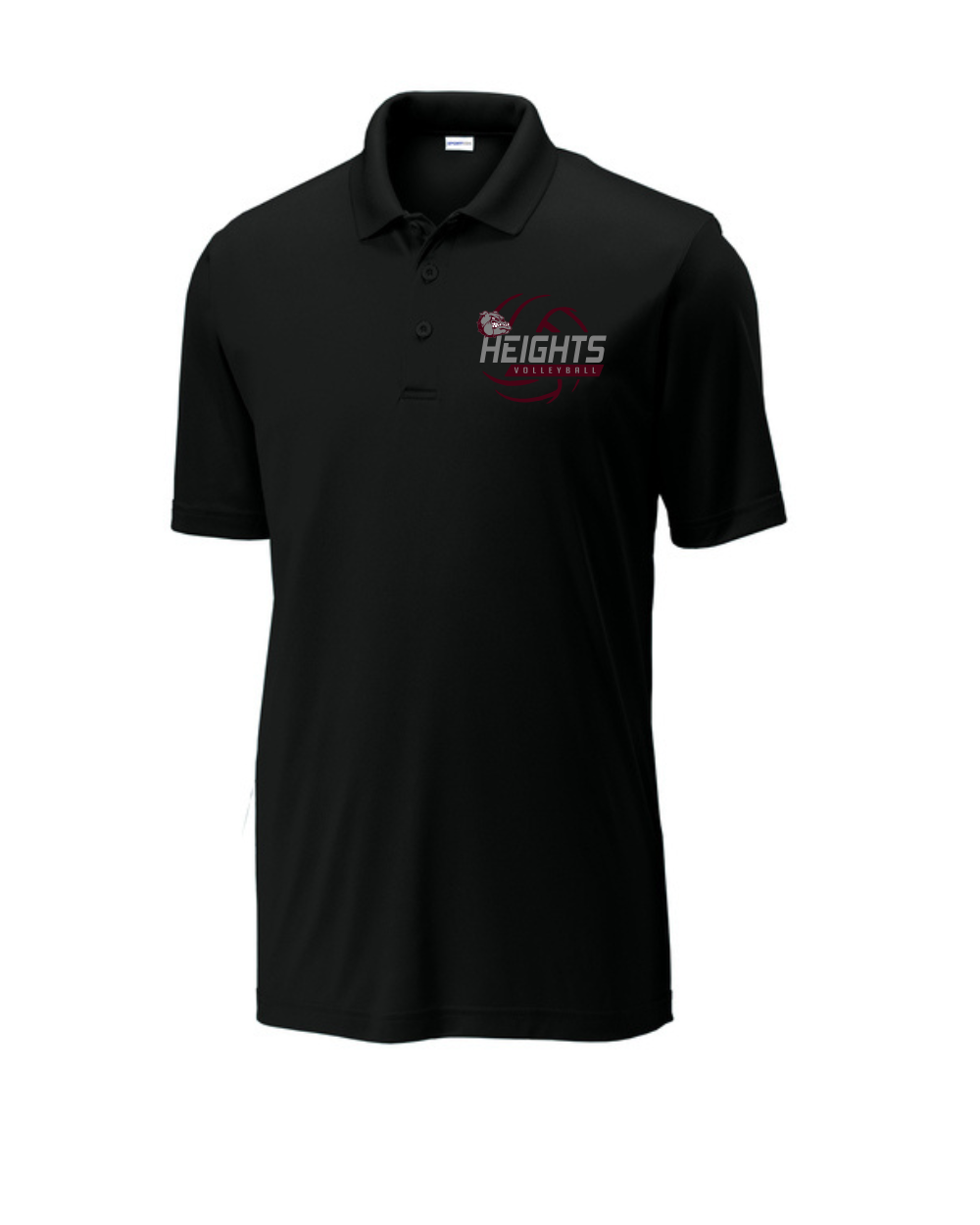 Heights Volleyball- Heights VB Performance Polo- Black