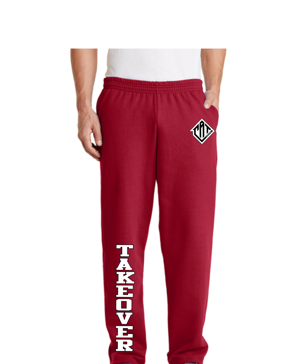CAT Takeover- Takeover Cotton Blend Fleece Pants- Red