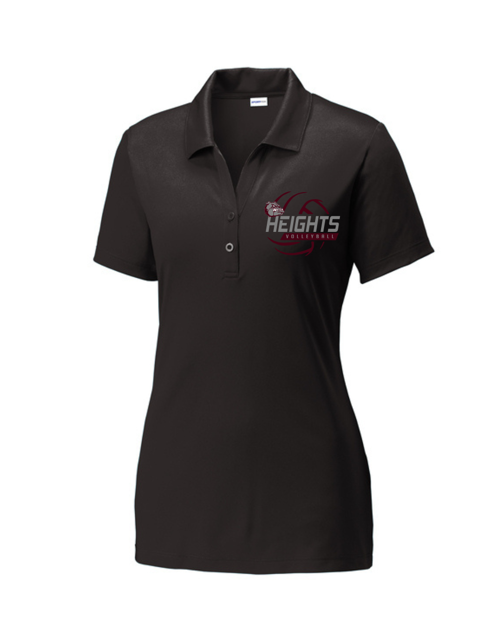 Heights Volleyball- Heights VB Ladies Performance Polo-Black